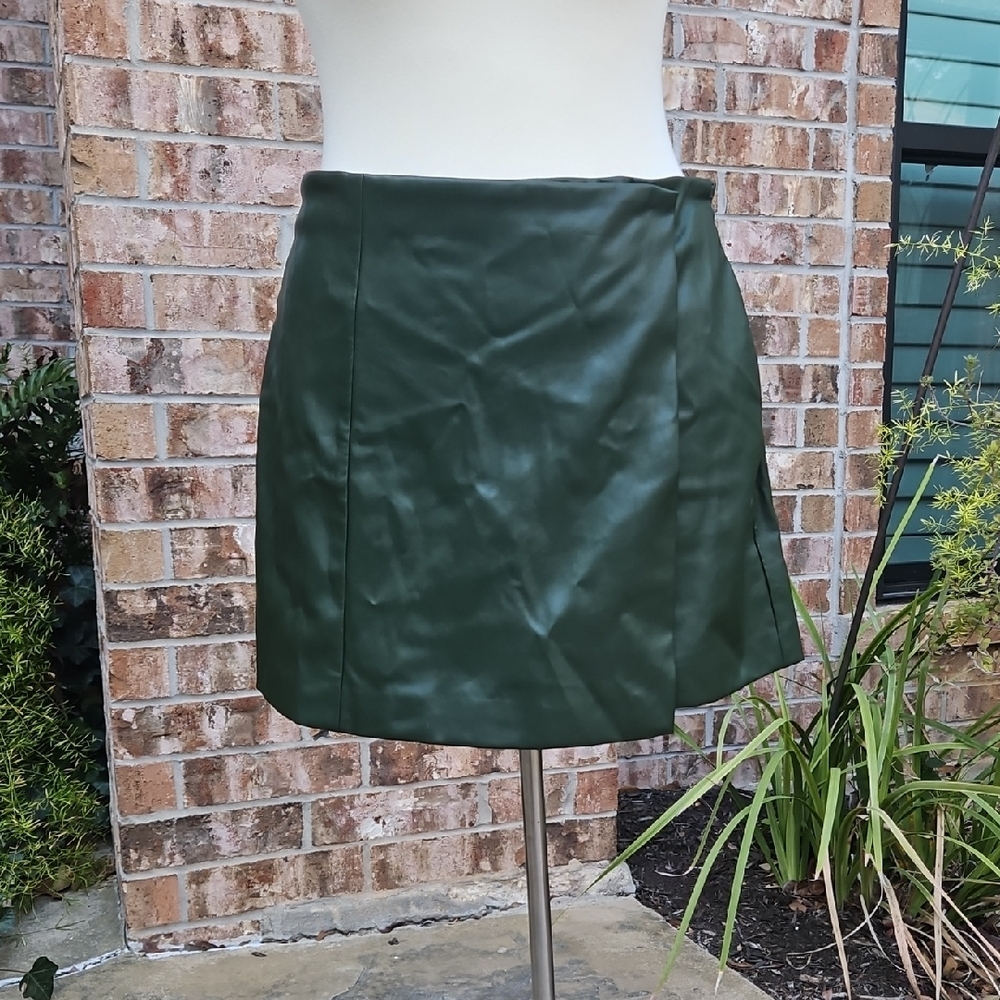 Jason Wu Green Mini Pencil Skort with Asymmetrical Style for Casual Night Out